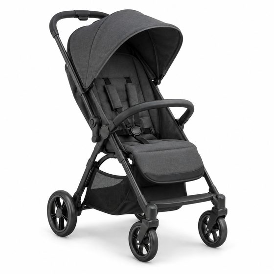 Grauer Buggy mit Verdeck für den Kinderwagenversand