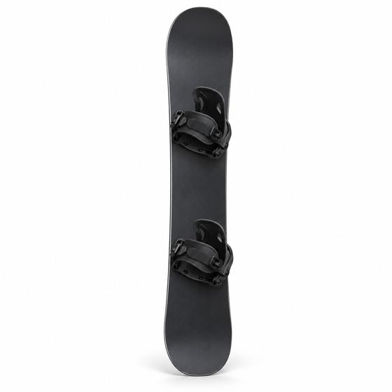 Dunkles Snowboard mit Bindungen für den Versand